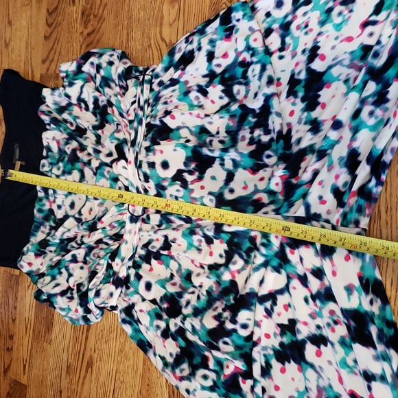 (L) Vince Camuto Art Deco Keyhole Cut Out Colorful Wide Leg Loose Abstract - Picture 6 of 8